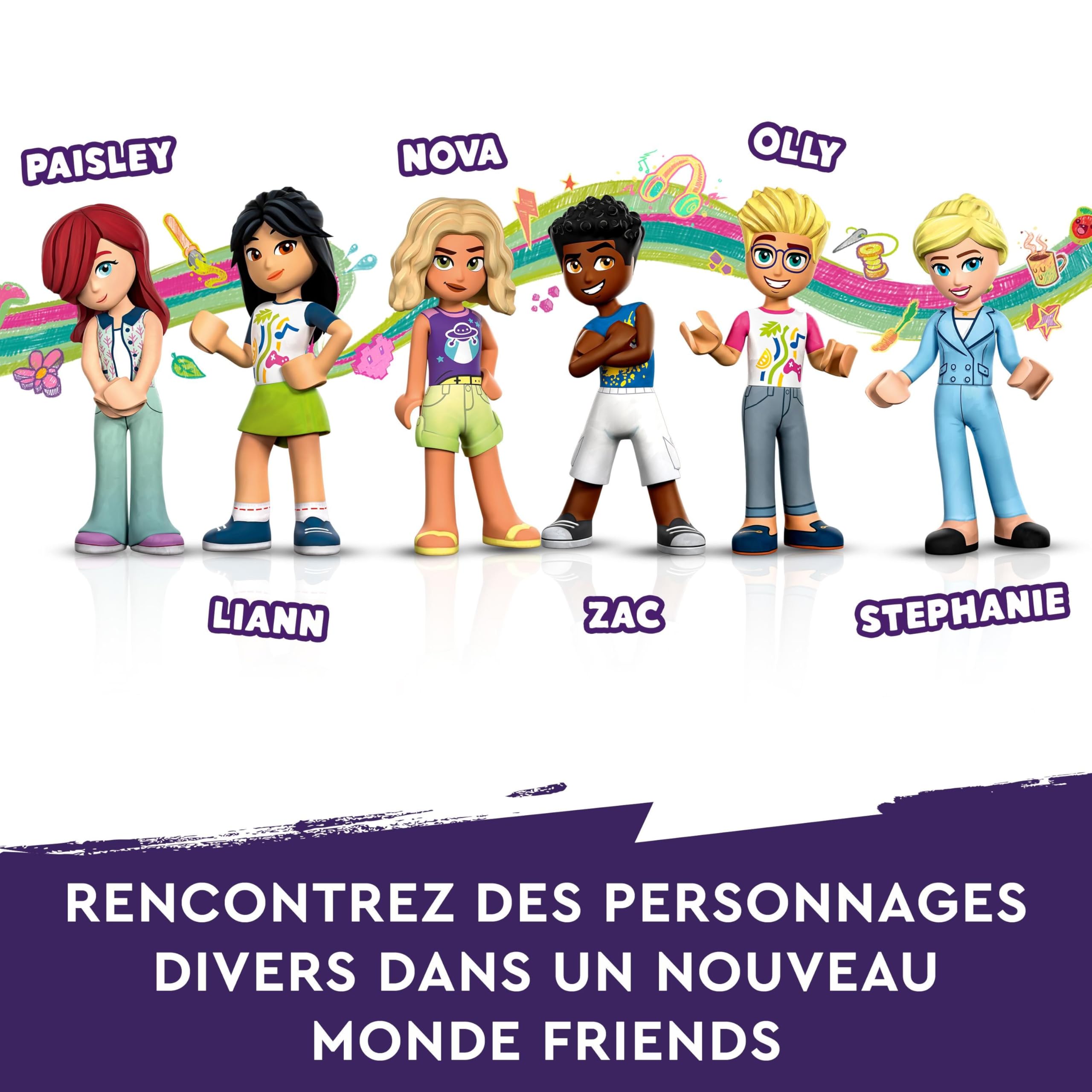 LEGO Friends Le Centre Collectif de Heartlake City - Jouet de Construction Modulaire à 5 Étages - 6 Mini-Poupées, 1 Figurine de Chien & Plein d'Accessoires Originaux - Cadeau pour Fille 9 Ans 41748