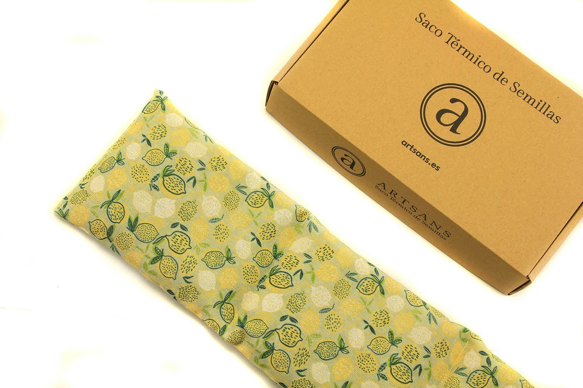 Saco Semillas Microondas | Bolsa Semillas Calor Microondas | Cojin Cervical Térmico Relleno de Semillas de mijo y Flores de Lavanda | Para calentar y calmar dolor muscular 48 x 13 cm y 850g