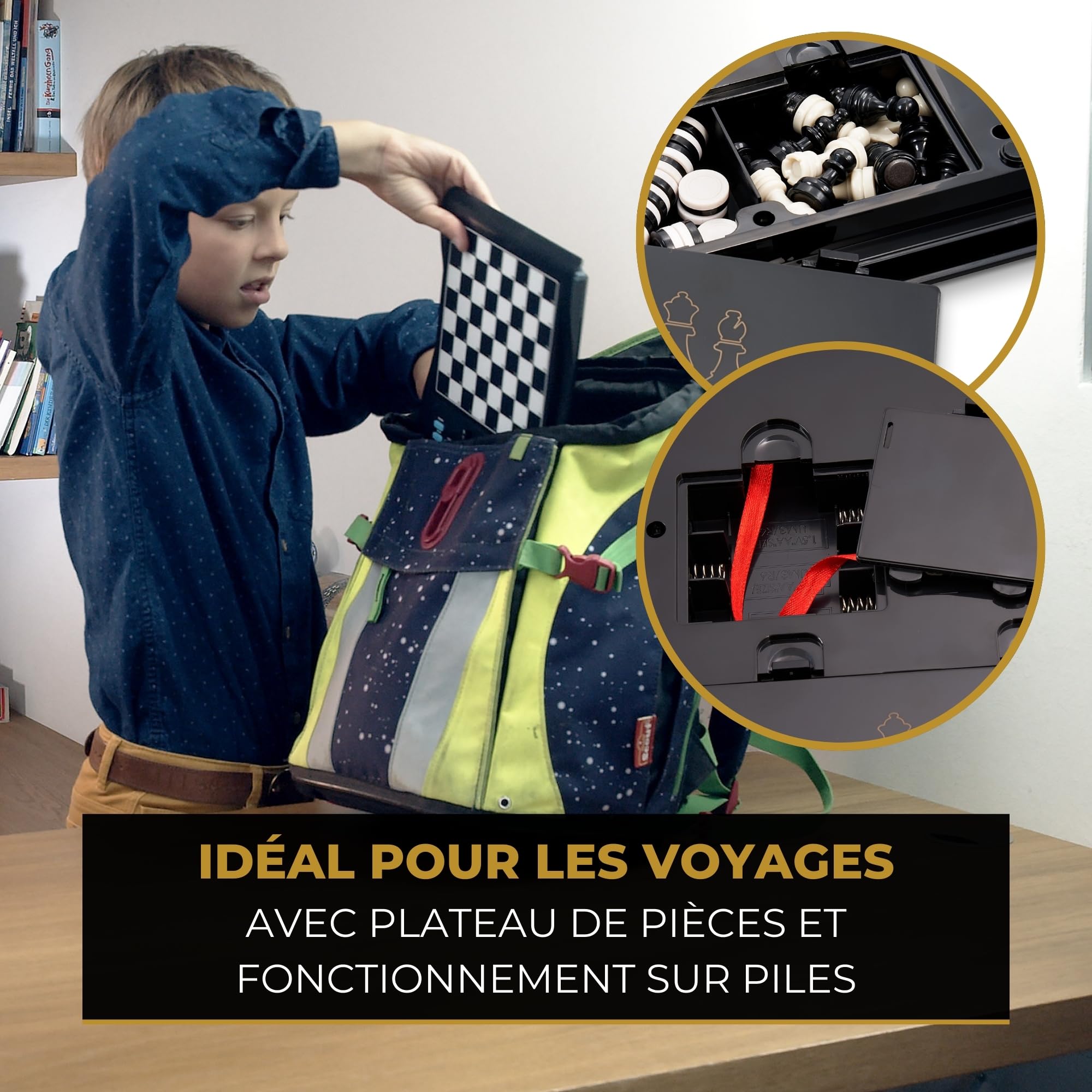 MILLENNIUM M805 École d’échecs – Ton entraîneur d’échecs à la Maison et en déplacement, avec 100 Exercices, Sortie vocale – pour Enfants, débutants et écoles