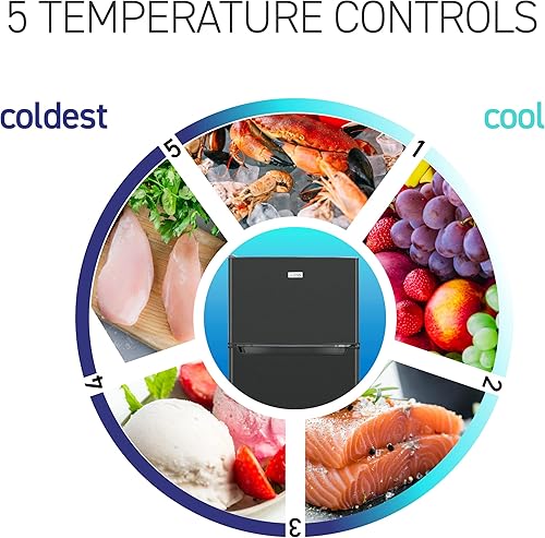 Miniatura 4 de Commercial Cool CCR77LBB - Congelador de 7.7 pies cúbicos, refrigerador de montaje superior con estantes de cristal, almacenamiento de botellas,