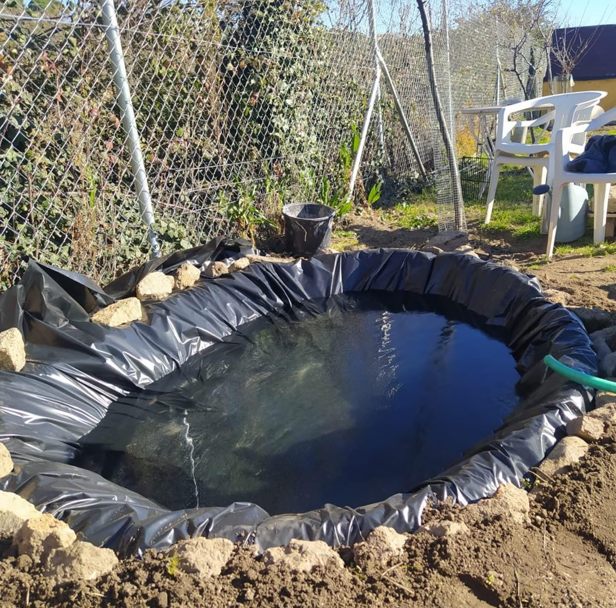 Revestimiento de Estanque 3x5m HDPE Lona para Estanque 8x6m 7x7m 15x10m resistente a los rayos UV y a la intemperie 0.12mm Lámina para Estanque De jardín pour Bassin Koi Cascades d'eau ( Tamaño : 4x4m