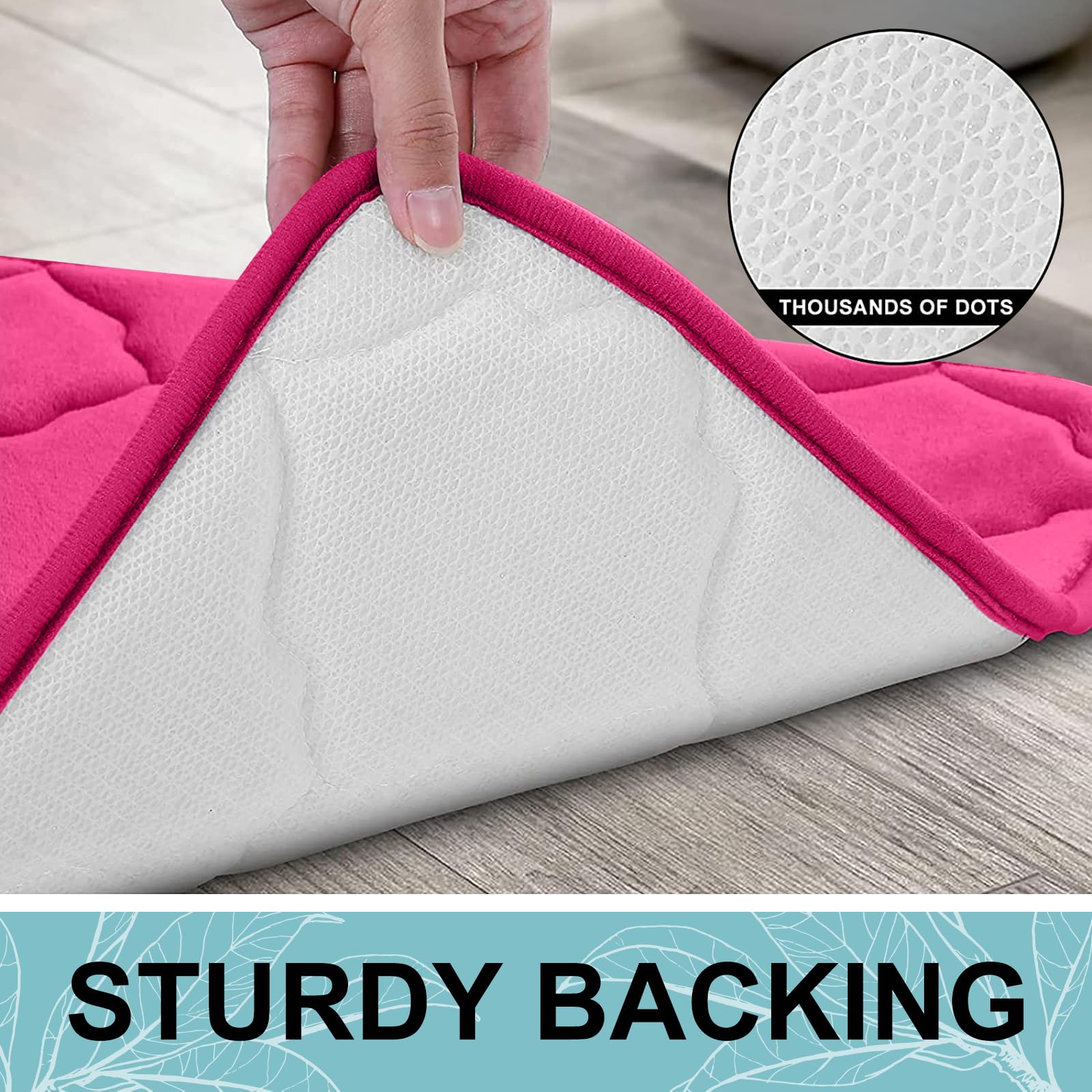 OLANLY Alfombra de baño de espuma viscoelástica de 44 x 24 pulgadas, ultrasuave, antideslizante y absorbente, lavable a máquina, cómoda, gruesa alfombra de baño para suelo de baño, bañera y ducha,