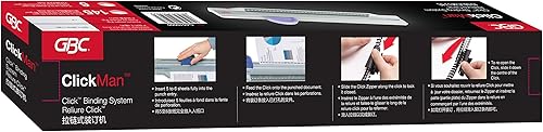 Miniatura 5 de GBC ClickMan Máquina de encuadernación de clic, capacidad de perforación de 6 hojas, capacidad de encuadernación de 145 hojas, plata, A4, CA610000