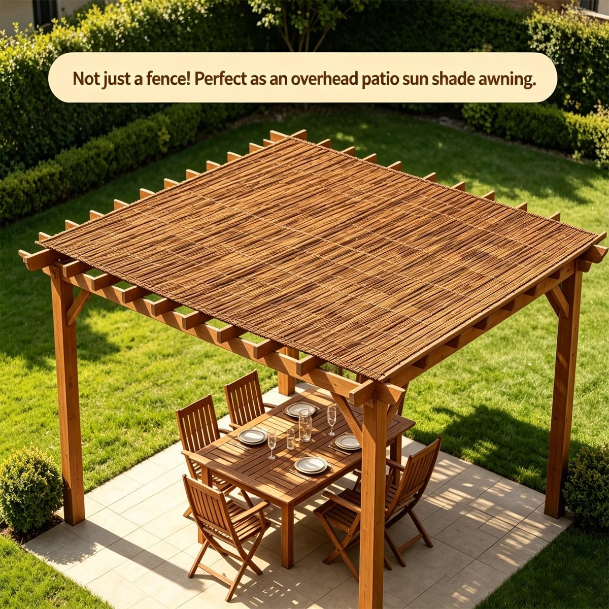 Générique Rouleau Brise Vue Decoupable sur Mesure, Canisse Bambou pour Dimensions Specifiques, Cloture Jardin Hauteur Personnalisee en Osier(200cm(H))