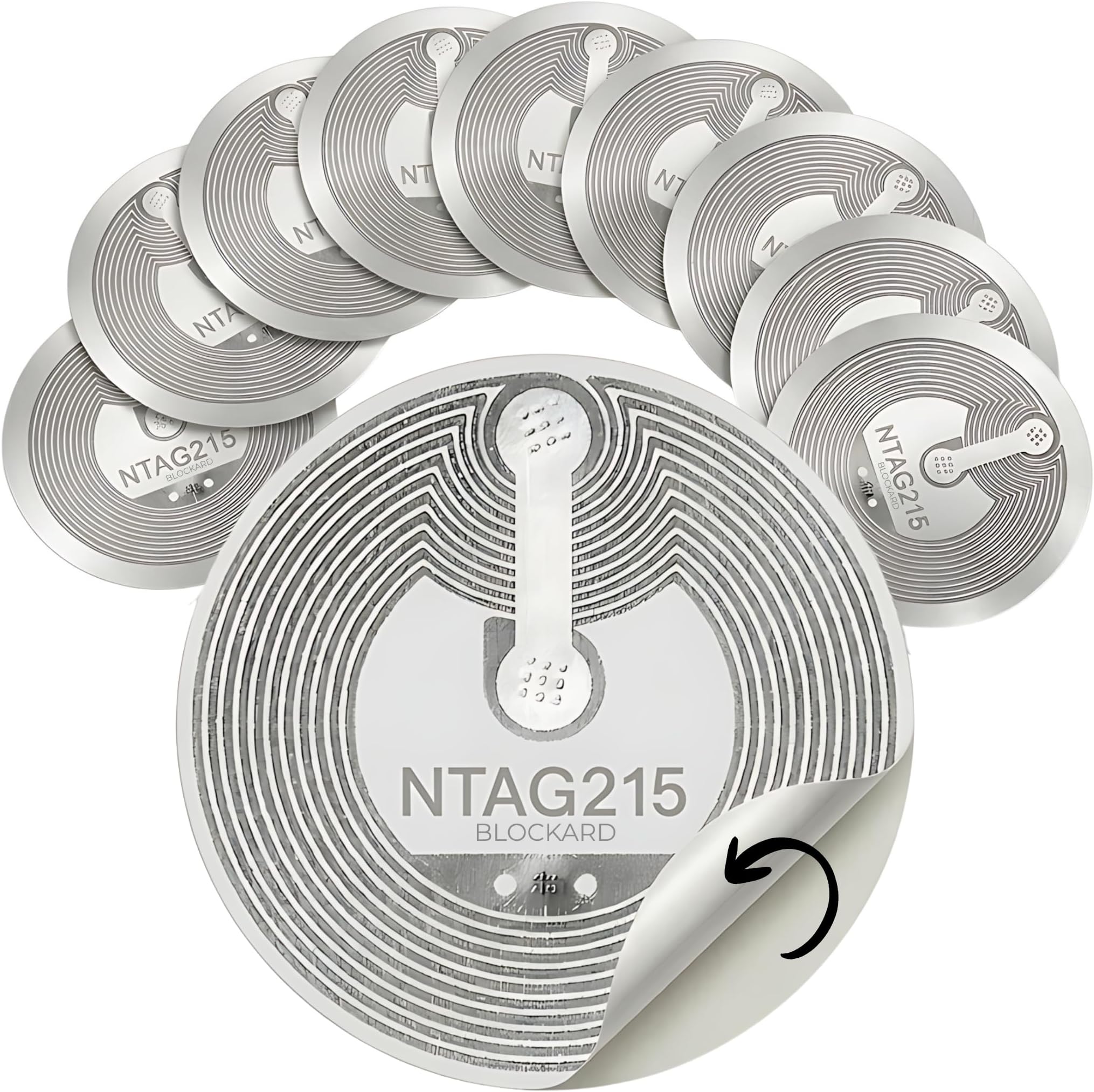 NFC Tag Sticker (5 pieces) NTAG216 888 Bytes Memory | 25mm calibre | white colour | works with all Android Smartphone NFC Apps | Near Field Communication Tags/adhesive label