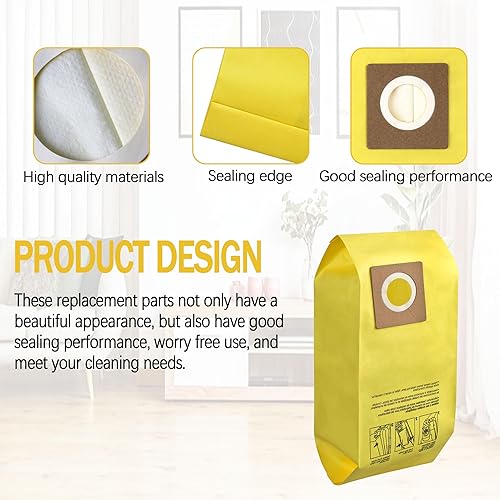Miniatura 5 de 10 bolsas de vacío AH10243 para Hoover Commercial CU2 HushTone, pieza de repuesto CH54013 CH54015 CH54113 CH54115, amarillo