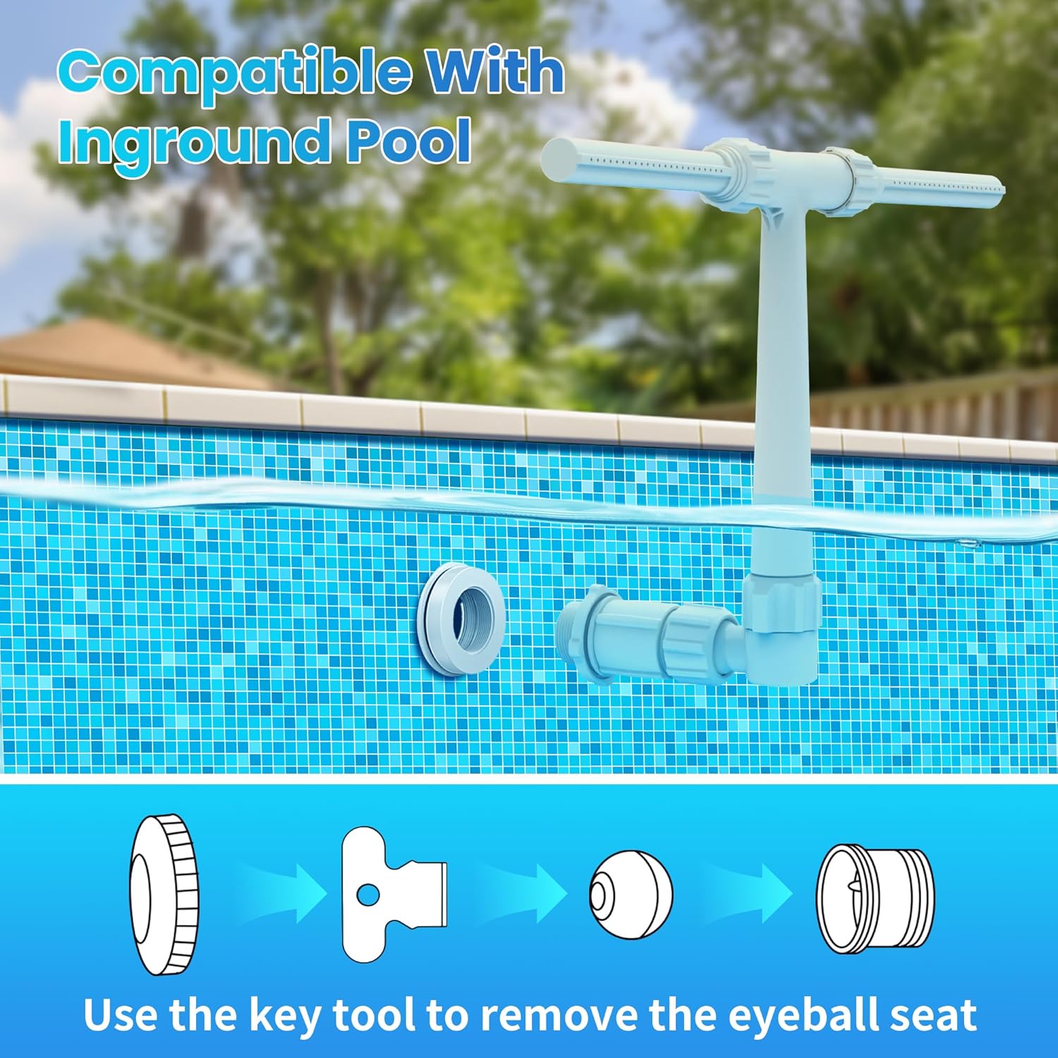 Diagram showing in-ground pool compatibility and installation