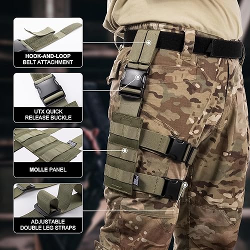 Miniatura 3 de OneTigris Mini panel Molle para herramientas, plataforma táctica de pierna caída, minimalista, ajustable, para linterna