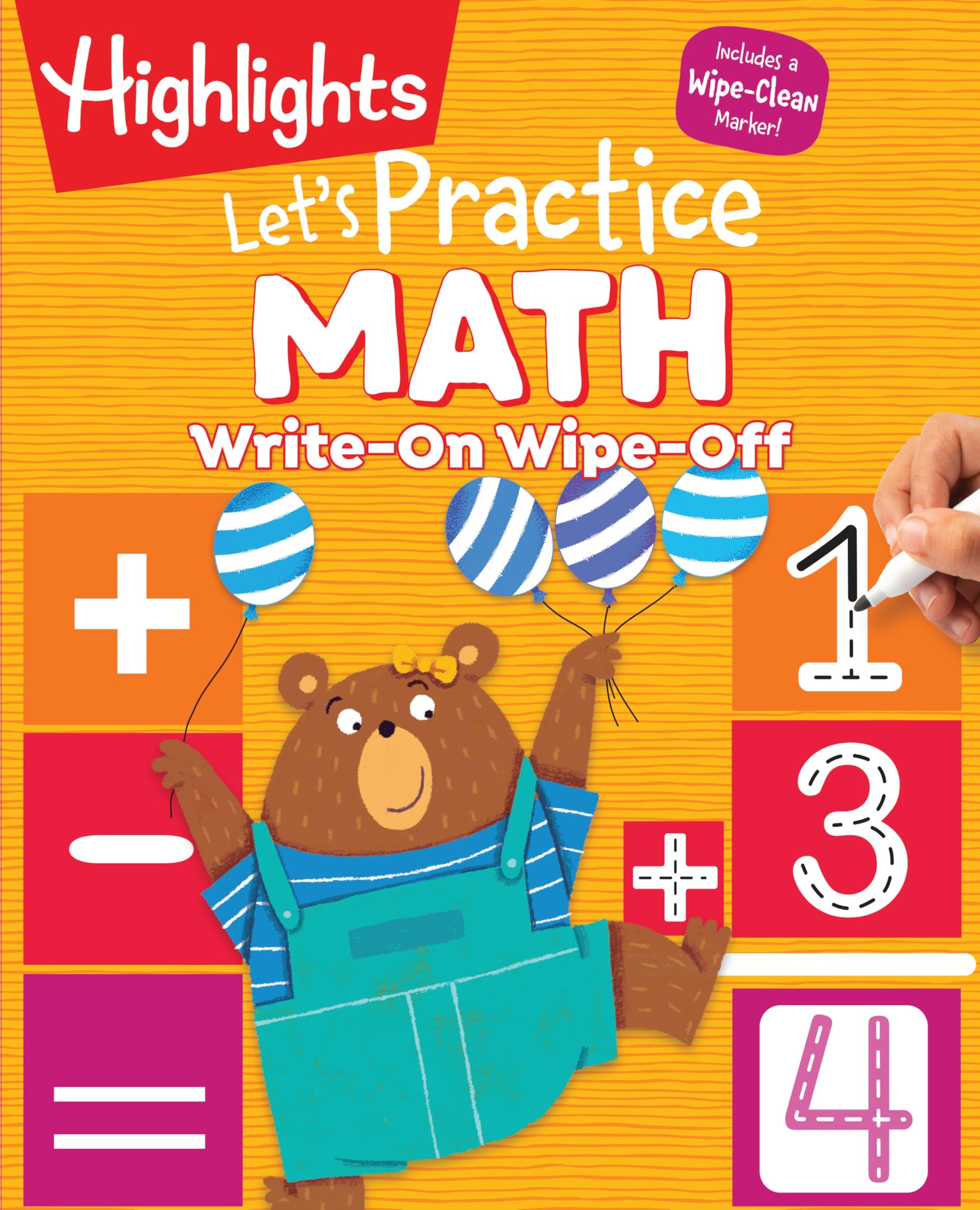 - Write-On Wipe-Off Let's Practice Math: Dry Erase Kids Math Workbook Ages 5-7, Write and Wipe Clean Math Practice with Hidden Pictures Puzzles, ... Wipe-Off Fun to Learn Activity Books)