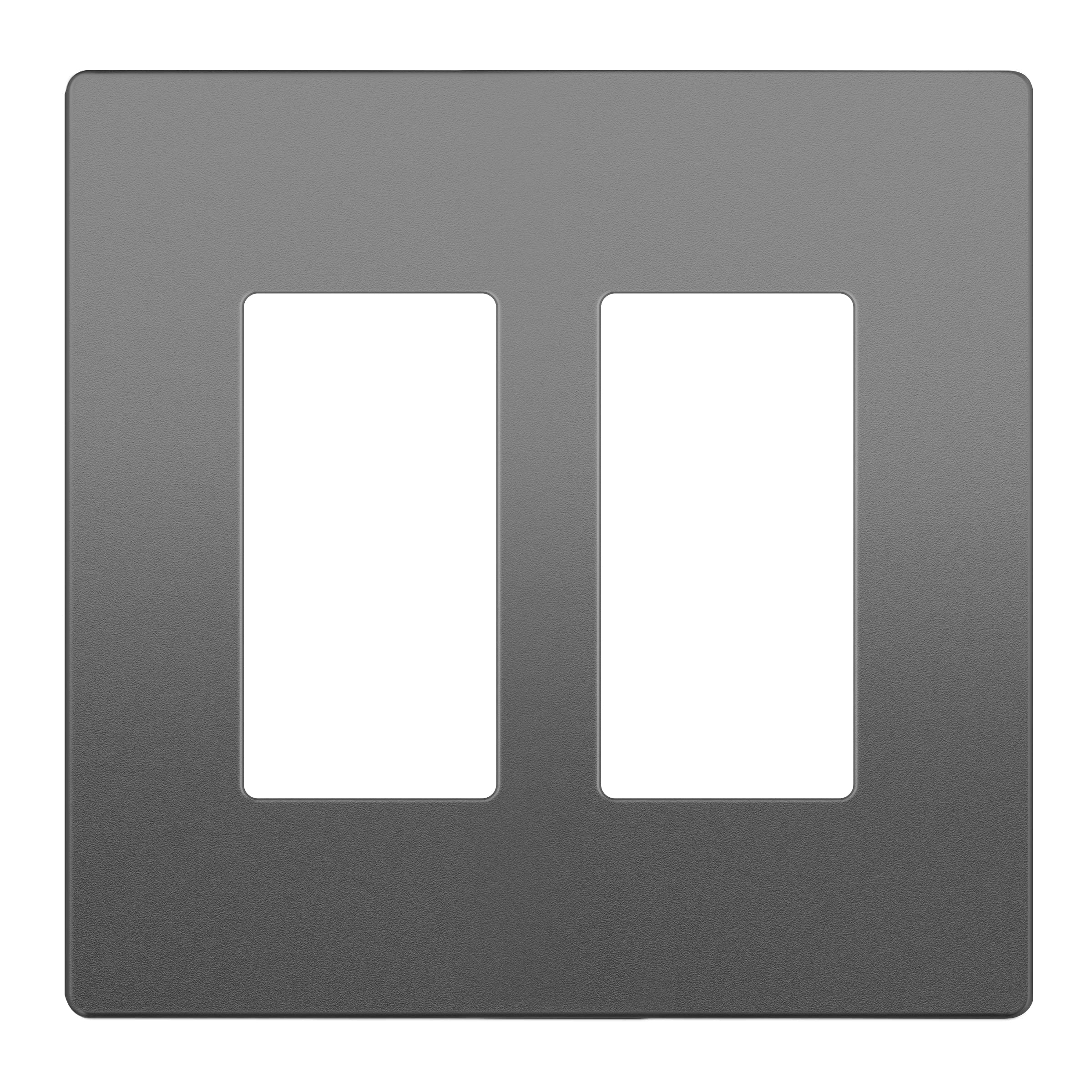 LIDER Brushed Finish Decorator Switch Cover, Screwless Wall Plate, Mid-Size 2-Gang 4.88" x 4.92", Unbreakable Polycarbonate Thermoplastic, UL Listed, LSWP-32M-BGD, Brushed Gold — view 46