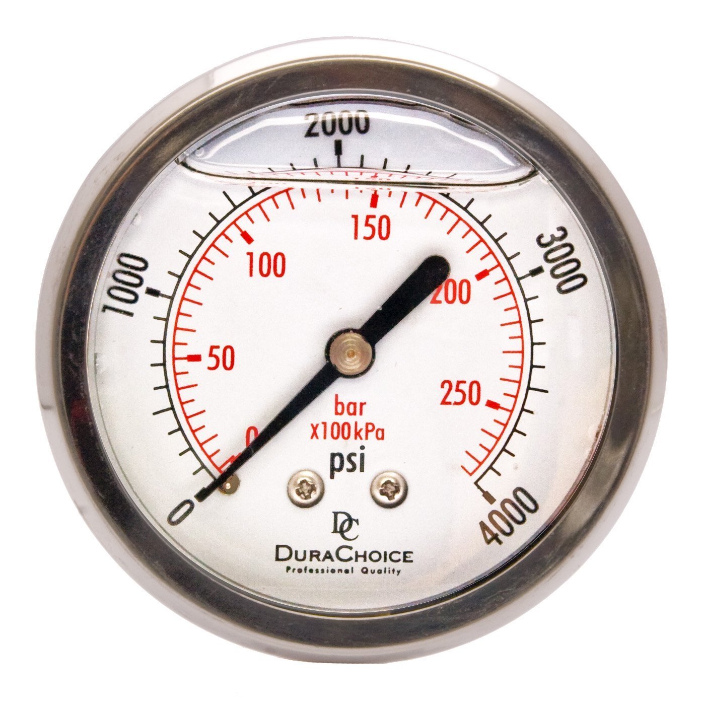 DuraChoice 21/2 Liquid Filled Pressure Gauges Stainless Steel Case