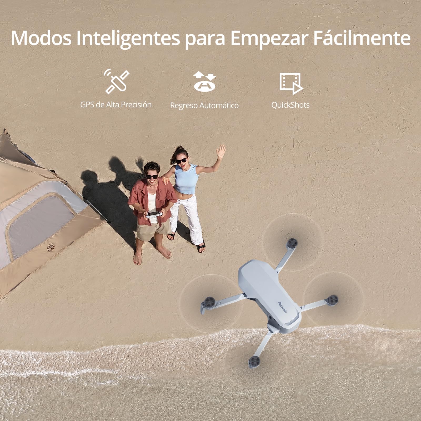 Potensic ATOM GPS Dron con Cámara 4K Adultos, Menos de 249g, 6km Transmisión, Estabilización en 3 ejes, 3 baterías para un tiempo máx. de vuelo de 96 min, regreso automático, QuickShots, C0