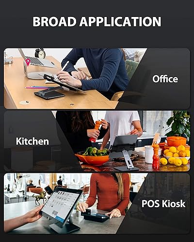 Miniatura 6 de Maxonar Soporte para iPad, soporte para tablet de aleación de aluminio resistente, giratorio de 360, plegable, soporte de carga de aire para iPad