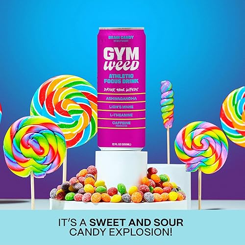 Miniatura 6 de GYM WEED Adaptogen - Bebida energética, piña y pera (paquete de 12), bebida adaptogénica con cero azúcar, Ashwagandha, melena de león, cafeína y