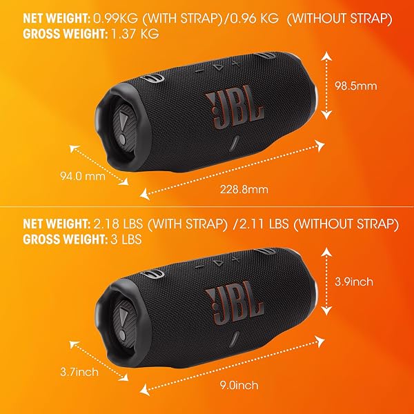 JBL Charge 6, Wireless Portable Bluetooth Speaker, 28hr Playtime, IP68 Waterproof, Pro Sound with AI Sound Boost - 3