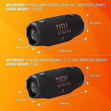 JBL Charge 6, Wireless Portable Bluetooth Speaker, 28 Hours of Playtime, IP68 Waterproof, Dustproof and Drop-Proof, Pro Sound with AI Sound Boost, Auracast Multi-Speaker Connection, Blue