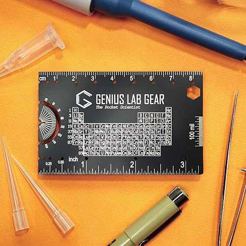 Miniatura 6 de The Pocket Scientist - Pequeña escala de regla de ciencia del metal, mini multiherramienta de tecnología genial, tecnología única, Geek/Nerdy STEM