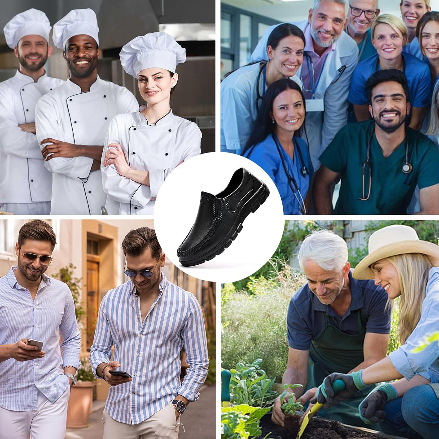 ZXT Cloud Chef Shoes Slip Resistant Waterproof Work Clogs Comfortable Slip-On Shoes for Kitchen Food Service Garden Nurse - Image 7