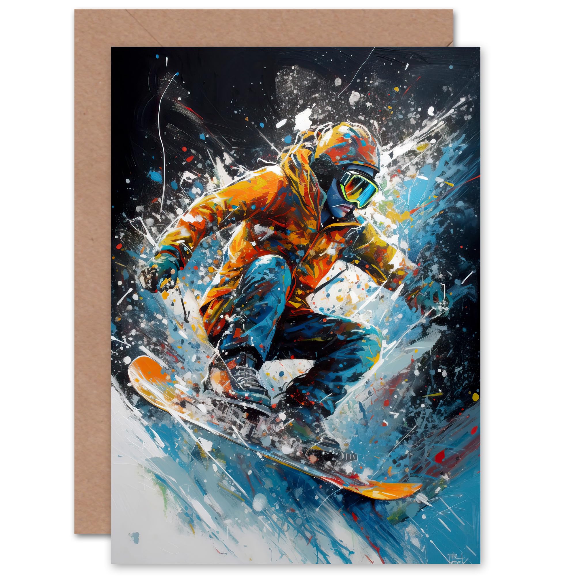 Artery8 Snowboarder Birthday Greeting Card