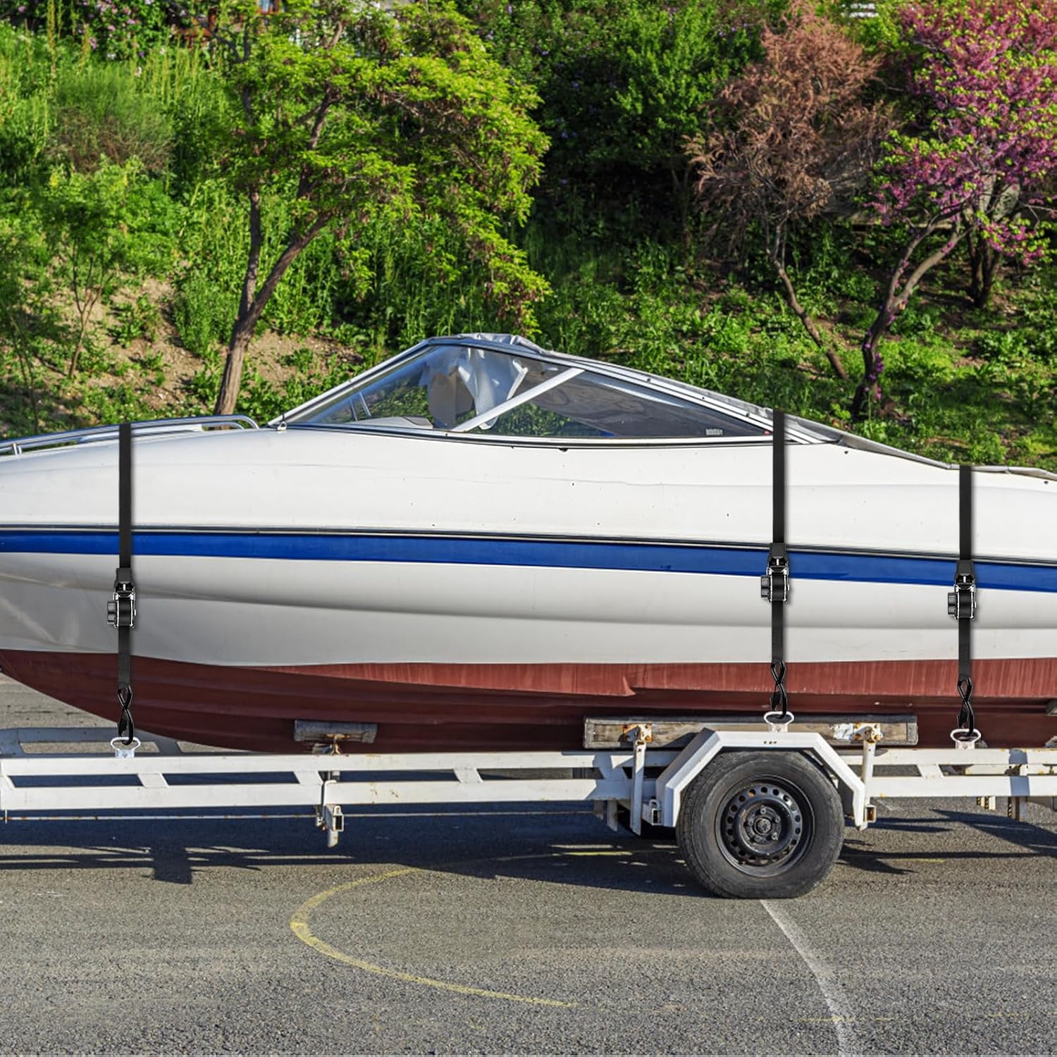 Retractable Ratchet Strap Heavy Duty 2 Pack 10 FT 1800 LB Break Strength Ratchet Tie Down with Safety Lock S Hooks and Soft Loop Tie Down,Easy Retract for Motorcycle,Truck Securing Cargo,Car. - Image 6