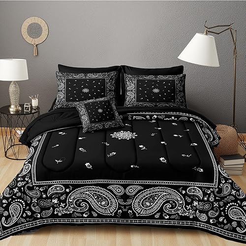 Vista 17 de MOVE OVER Juego de edredón de bandera estadounidense con águila, tamaño individual, 6 piezas, ropa de cama en una bolsa, estilo retro, juego de cama