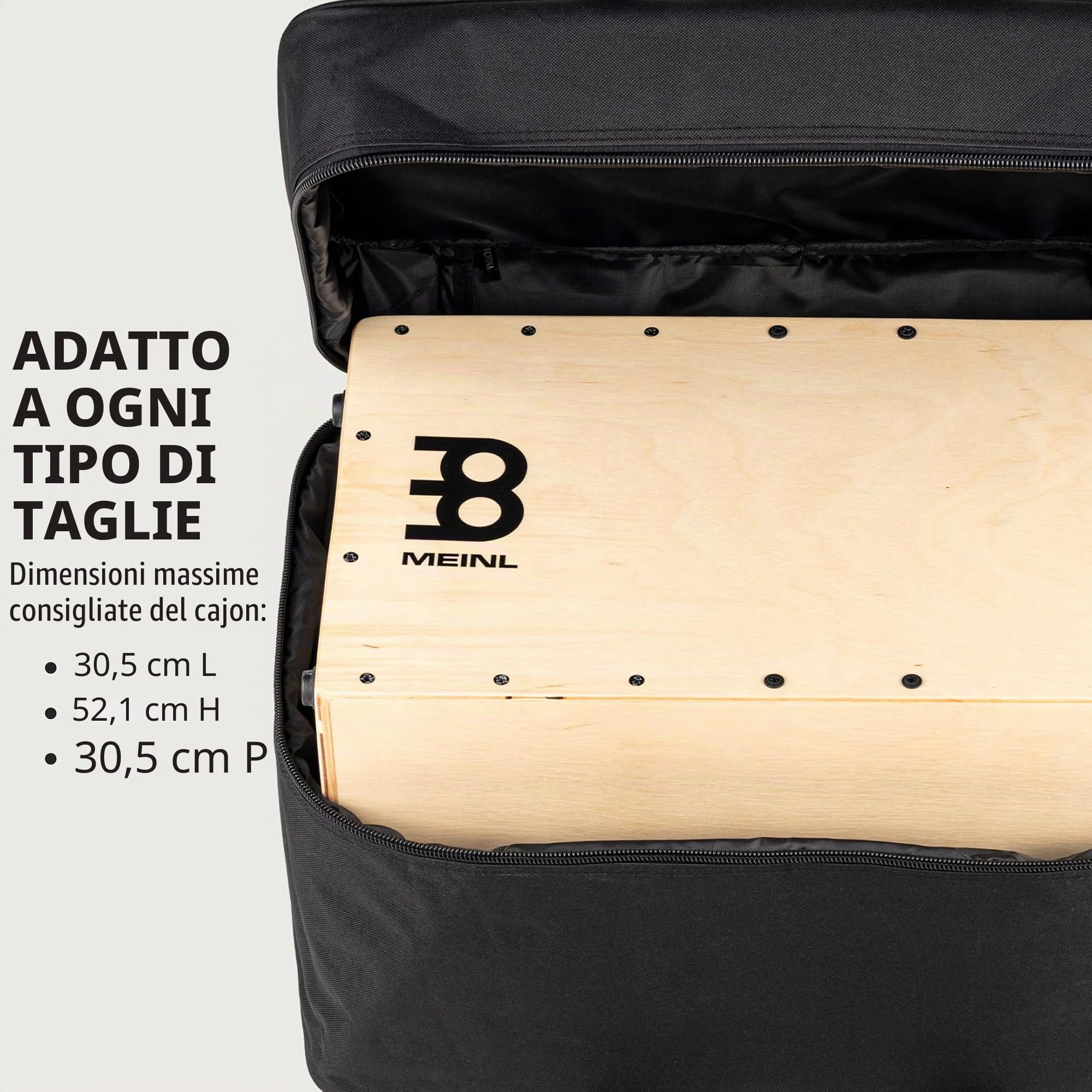 Meinl Percussion MSTCJB, Custodia da viaggio per cajon, Misura standard, Nero