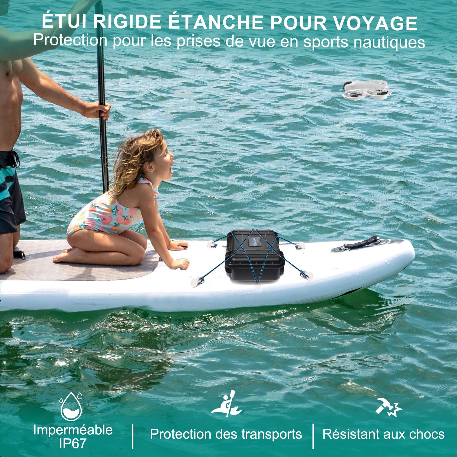 LEKUFEE Boîte Rigide étanche et Portable pour Drone DJI Neo 1, Bundle Fly More DJI Neo 1, télécommandes RC-N3, RC-N2 et Accessoires (étui Seulement)