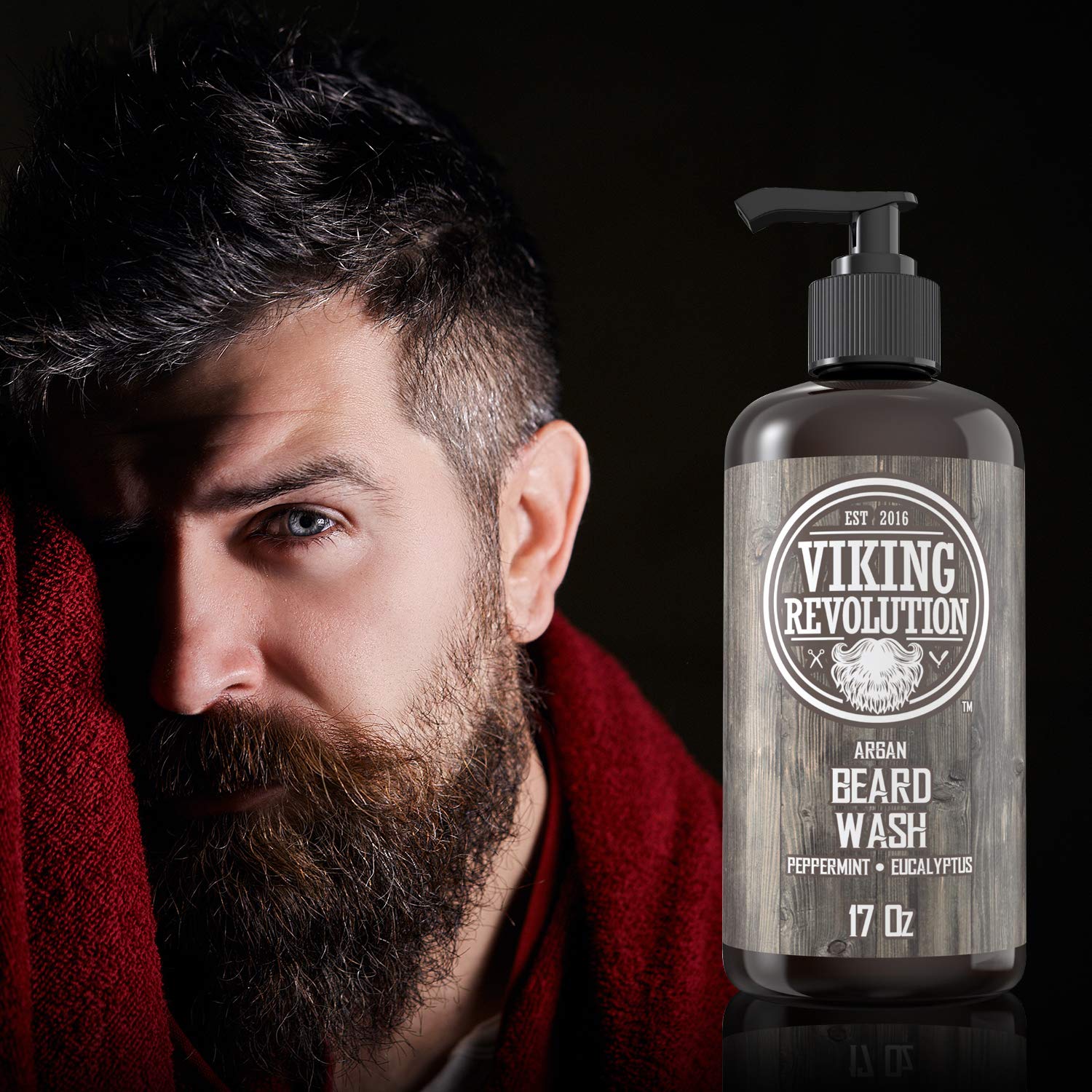 Viking Revolution, Beard Shampoo, Natural Beard Wash With Argan & Jojoba Oils, Softens & Strengthens - Image 4