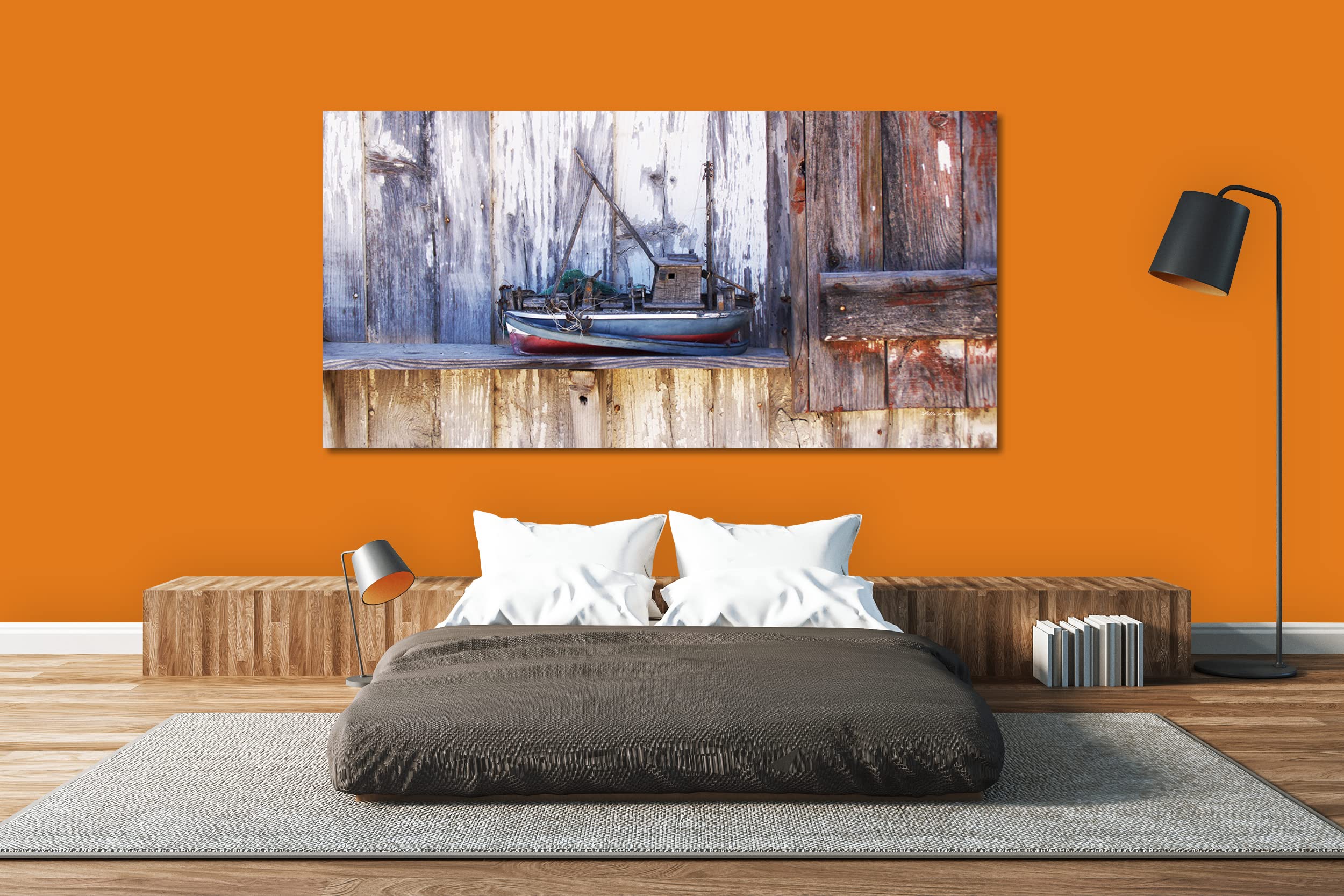 Glücksvilla - Fischerboot 1 (Acrylglas-Bild 5 mm, 80 x 40 cm) | div. Maße - aus DE - Kunstdruck Deko Wandbild quer - Frankreich Bretagne Insel Oléron Boote Schiff Hafen