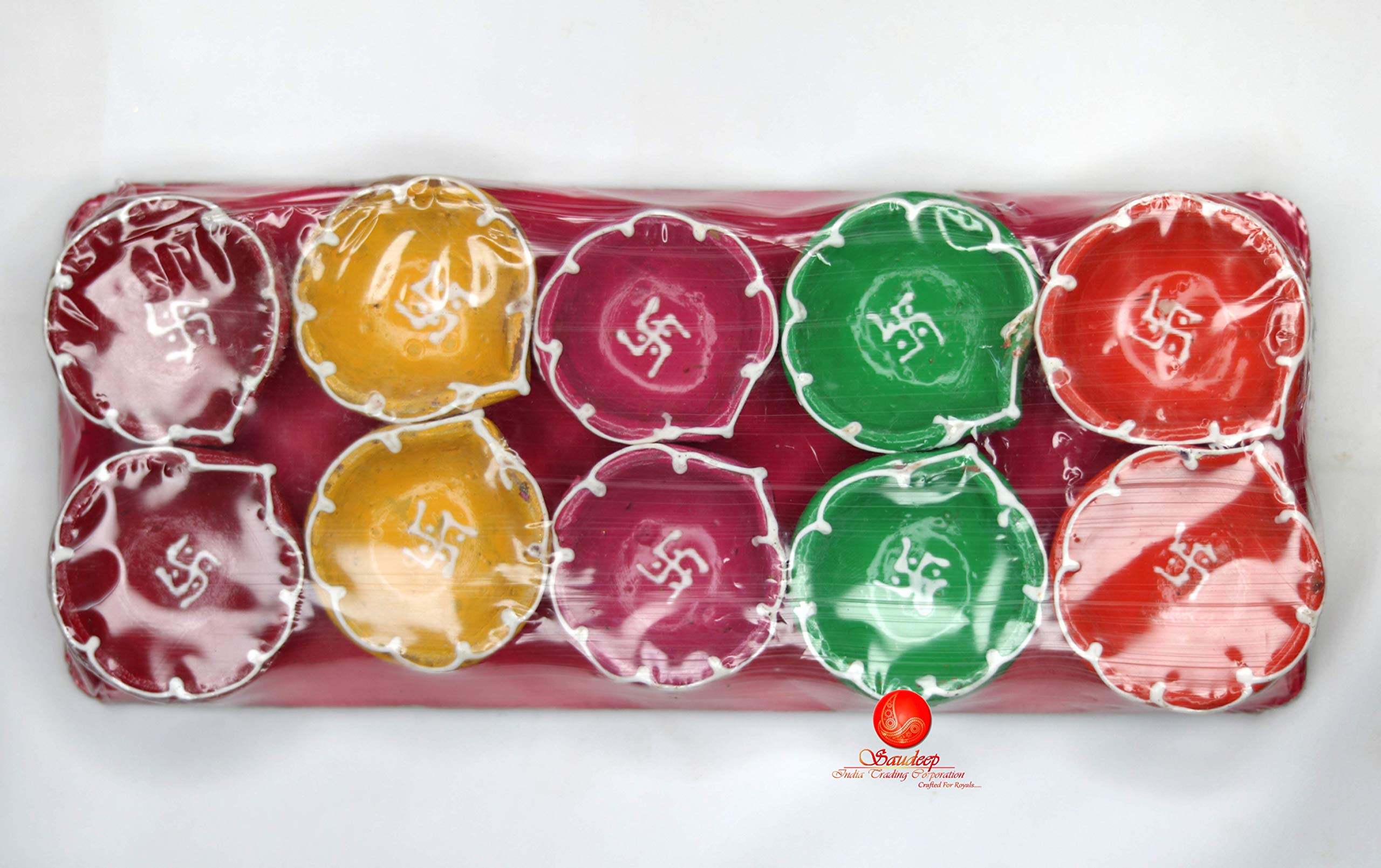 Saudeep India Diwali Diyas | Diya Traditionnel Fait à La Main En Terre Cuite | Mitti Deepak Décoration Pour Diwali | Diya Pour Puja | Décoration D'intérieur Diwali (lot De 4