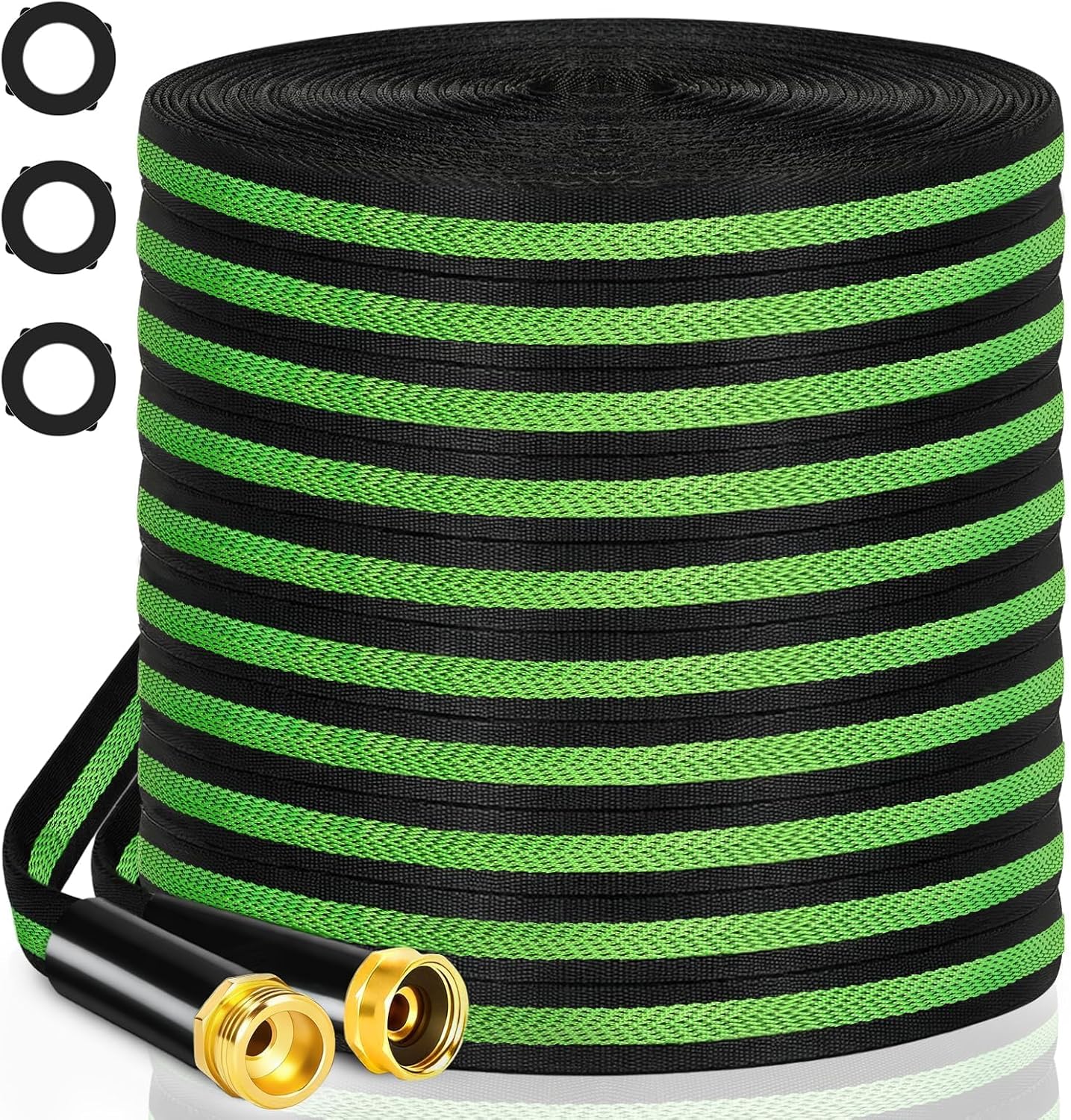 Garden Hose 50ft Flexible Non-Expandable Water Hose Kink-Free Lightweight Leak-Proof High Pressure Durable Outdoor Portable Fabric Hoses Pipe with 3/4” Sturdy Fittings for Yard Lawn Car Wash