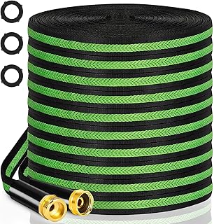 Garden Hose 50ft Flexible Non-Expandable Water Hose Kink-Free Lightweight Leak-Proof High Pressure Durable Outdoor Portable Fabric Hoses Pipe with 3/4” Sturdy Fittings for Yard Lawn Car Wash