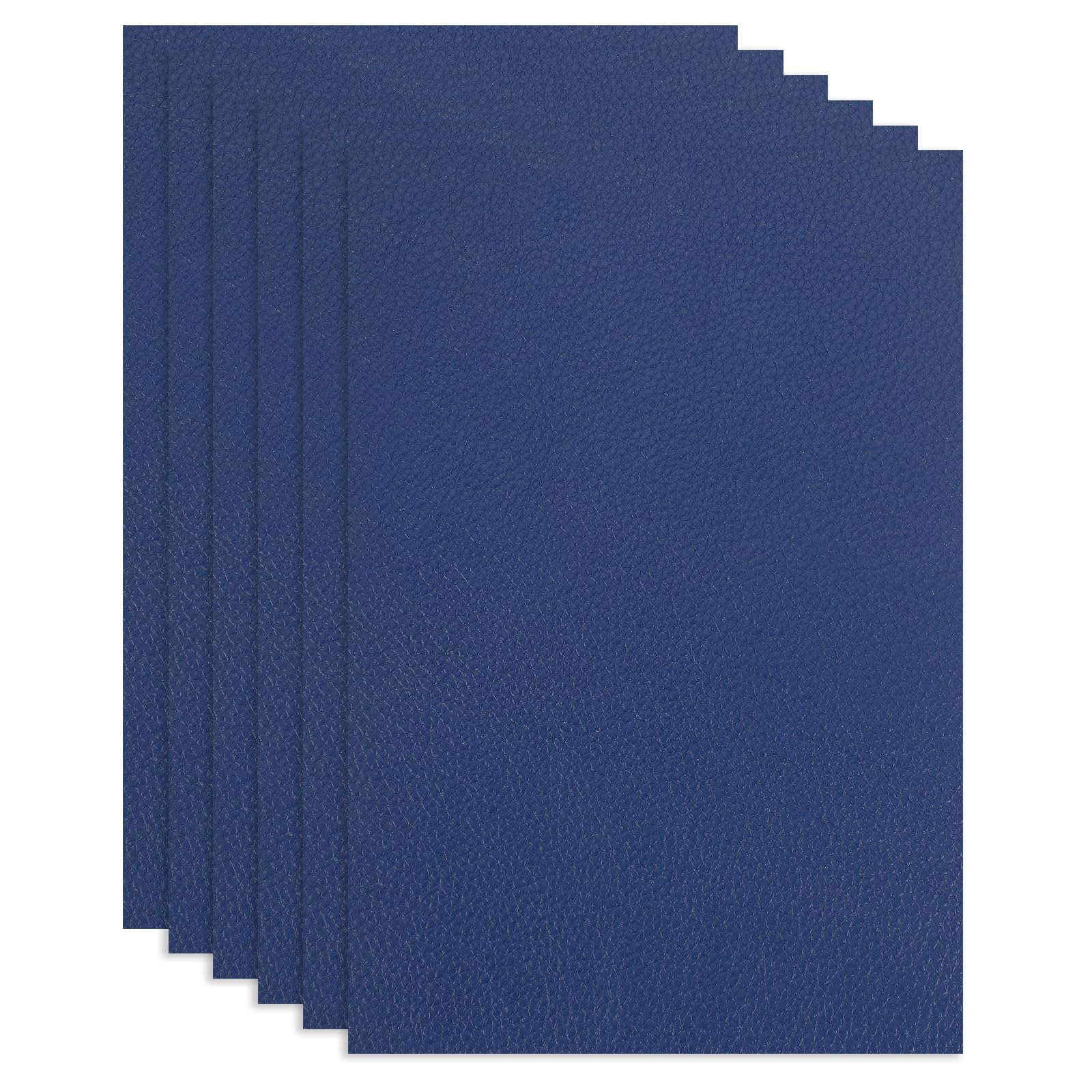 Cuir pleine fleur bleu vif 30x20 cm MECCANIXITY pour loisirs créatifs et bureau | Lot de 6