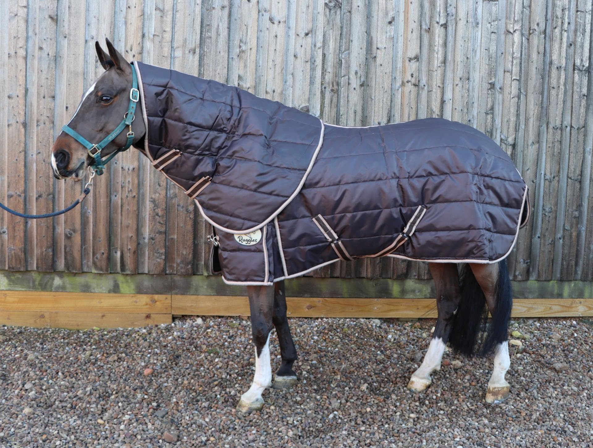 Ruggles 300g Stable Rug With Detachable Neck Cover for Horse and Pony - Smart versatile stable rug (Brown, 5' 6")