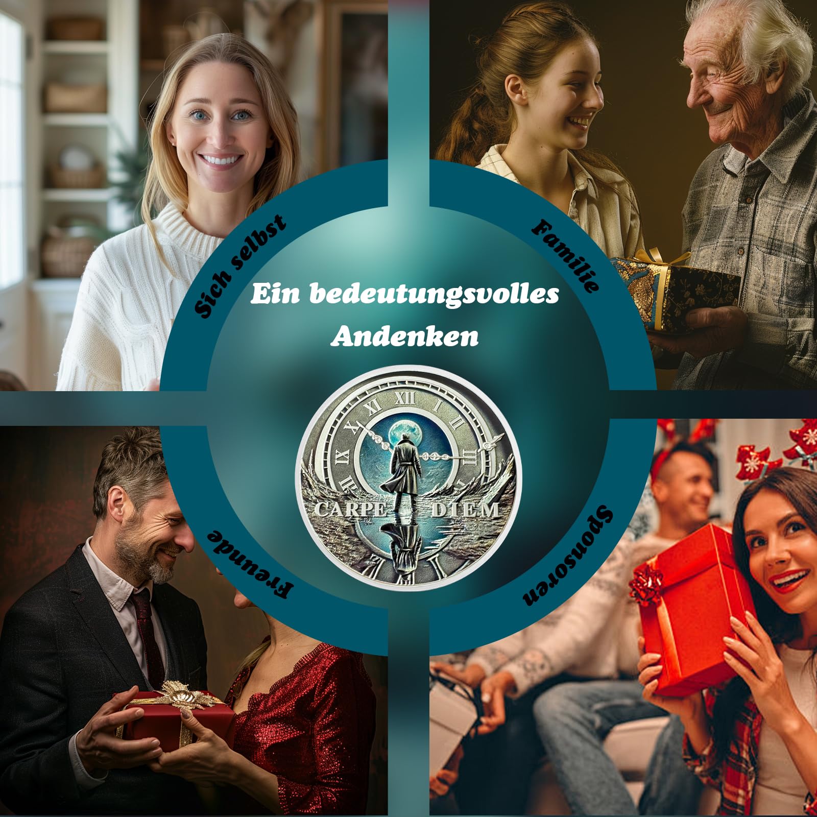 Moneda del Viajero en el Tiempo - Moneda motivacional Carpe Diem