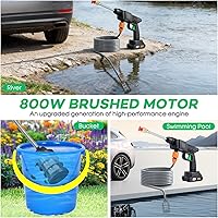 Vista 6 de Cordless Pressure Washer,600PSI Portable High Power Washer with 2 Nozzle,Foam Cannon,16.4FT High-Elastic Hose,Electric Handheld Cleaner Machine Tool