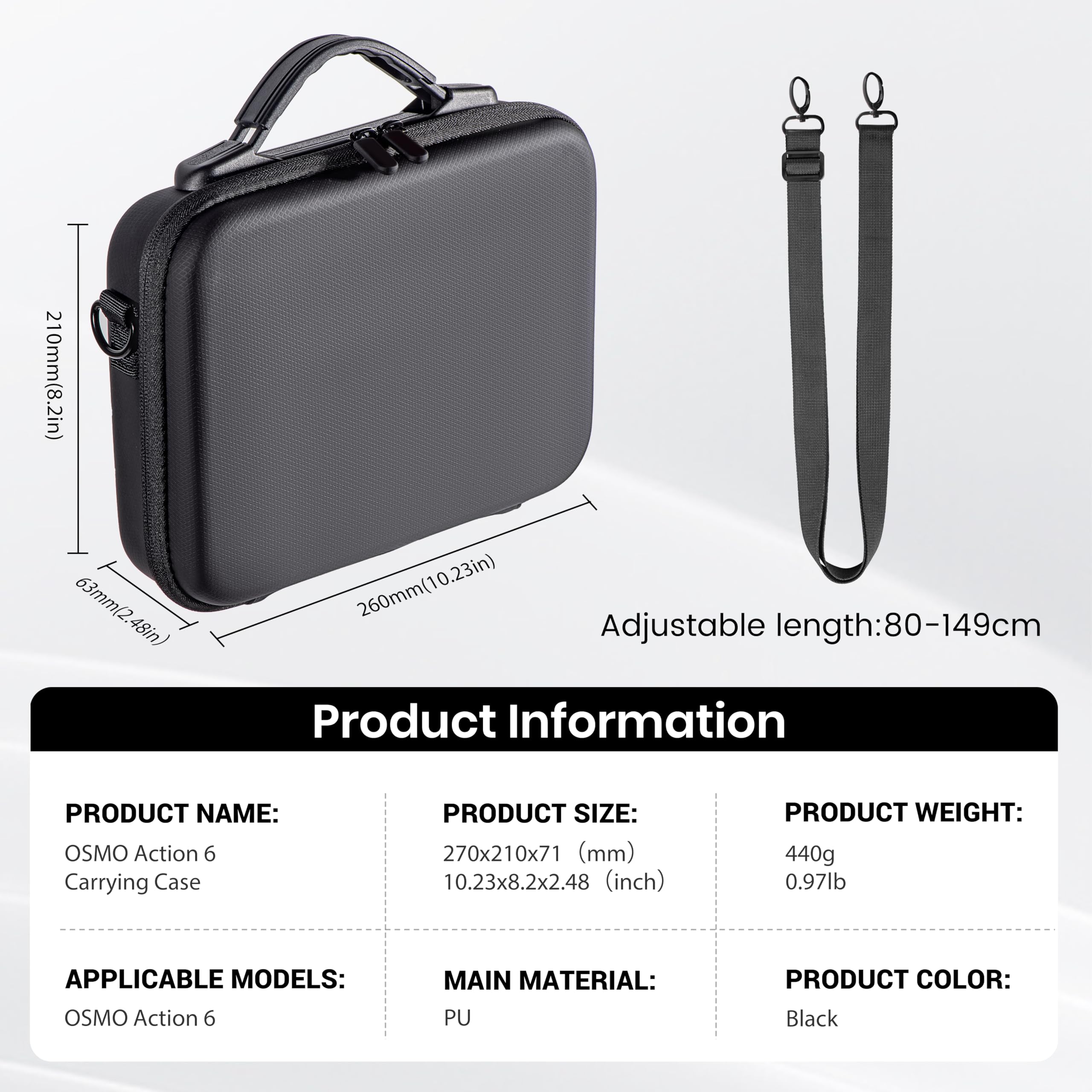 STARTRC PHOTO Osmo Action 6 Tragetasche für DJI Osmo Action 6 Kamera Zubehör Hartschalen Tasche Reisetasche Kompatibel mit Osmo Action 6