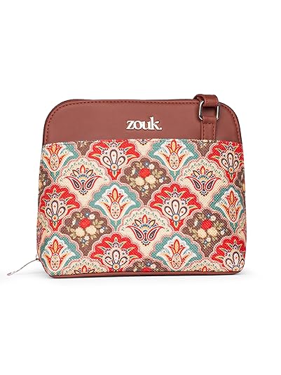 ZOUK Printed Vegan Leather Out Of Office Sling Bag 