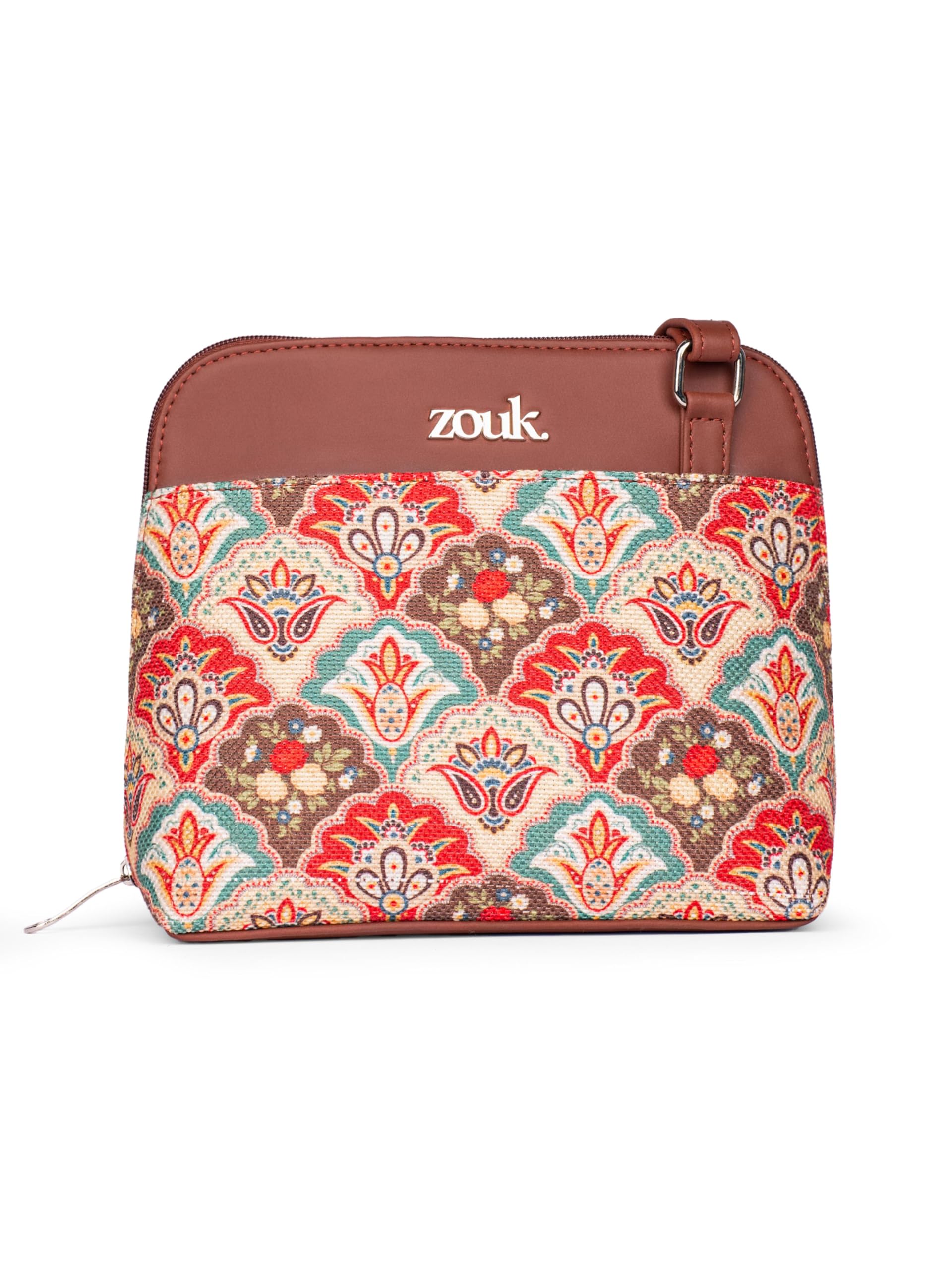 ZOUKPrinted Vegan Leather Out Of Office Sling Bag With Adjustable Strap For Women's Girls