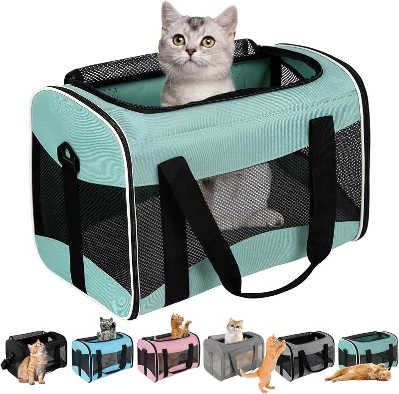 Bolsa de Transporte para Gatos e Cães Top tasta Dobrável com Tela de Nylon e Cama de Lã 43,18 x 27,94 x 27,94 cm