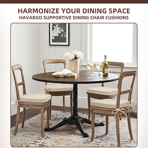 Miniatura 6 de HAVARGO Cojines para sillas de comedor con espuma de apoyo 16.5 x 16.2 pulgadas, cojines para sillas de cocina, cojines de asiento de interior para