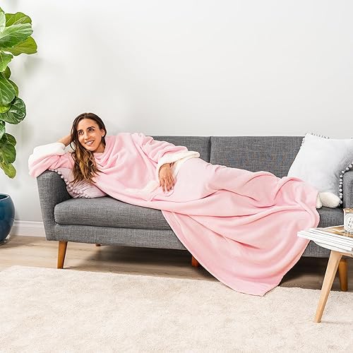 Miniatura 5 de Pavilia - Cobija de lana polar, con mangas, para adultos, hombres y mujeres, elegante, acogedora, cálida, extra-suave, funcional, ligera.