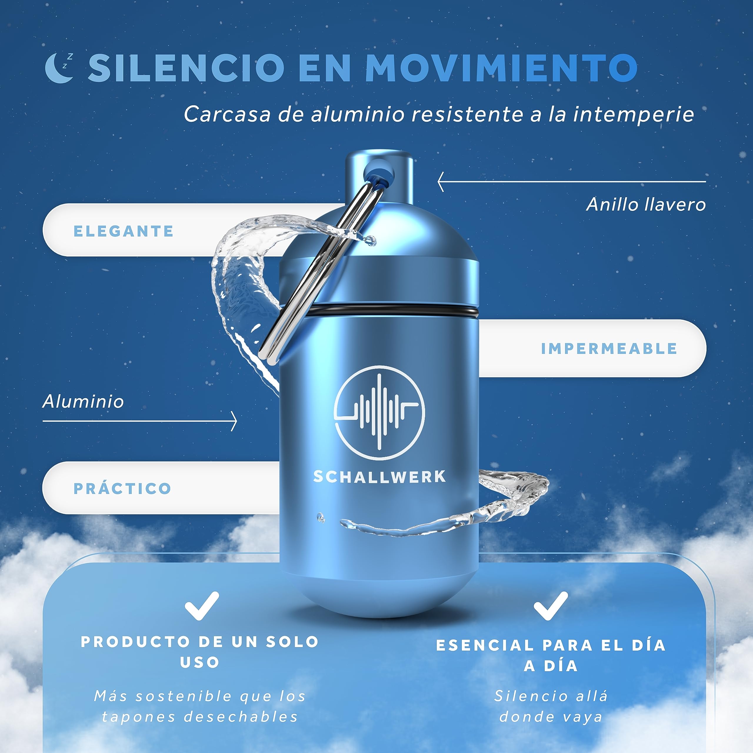 Schallwerk ® Sleep+ tapones de protección auditiva para dormir – tapones oidos – amortigua el ruido y los ronquidos – ideal para un sueño tranquilo