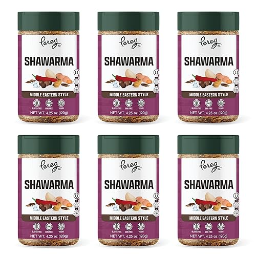 Pereg Shawarma Spice Seasoning (4.25 onzas x 6 unidades) – Especias para carne, carne de res, giroscopio y aves de corral – Sabor a la parrilla –