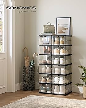 Amazon.com: SONGMICS Foldable Shoe Boxes, Pack of 12