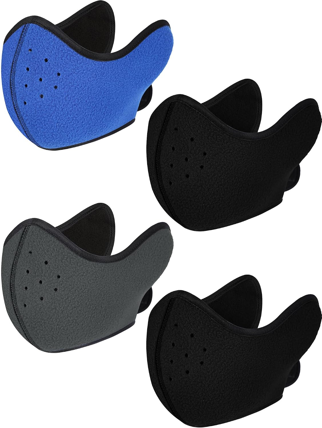 Geyoga 4 Pieces Winter Face Cover Fleece Neck Gaiter Unisex Breathable Neck Warmer with Earmuffs
