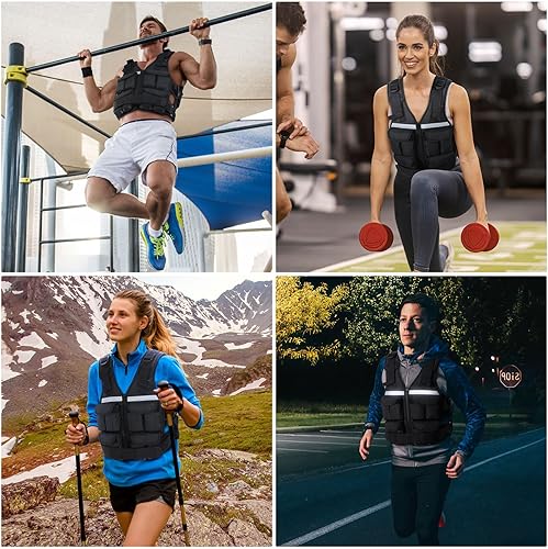 Miniatura 22 de Sportneer Peso ajustable del chaleco con peso: 2-18 lbs/2-40 lbs chaleco de peso lavable 16 en 1 chaleco de ajuste rápido para mujeres y hombres
