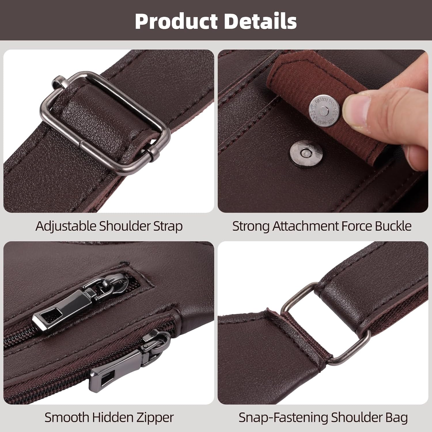 Brown Double Shoulder Armpit Bag, Adjustable Strap Shoulder Bag for Men, Anti-Theft Hidden Underarm Phone Holster, Polyester Phone Shoulder Pouch for Cycling, Hiking - Image 3