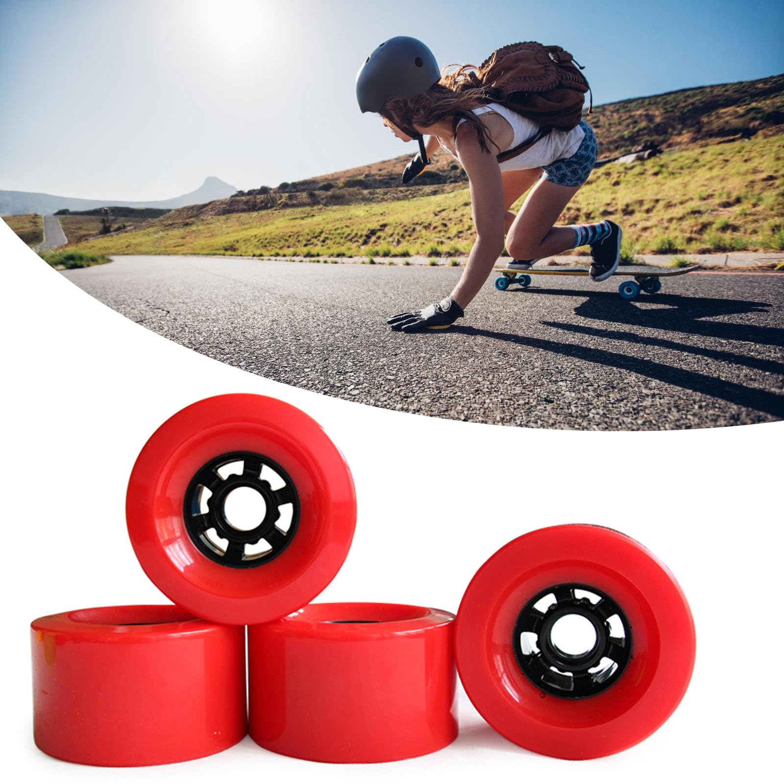 Roue De Rue pour Planches À roulettes Roues Remplacement Rouleau Planche roulettes en Polyuréthane avec Roulements Roues Croiseur Longboards Rouleaux Souples