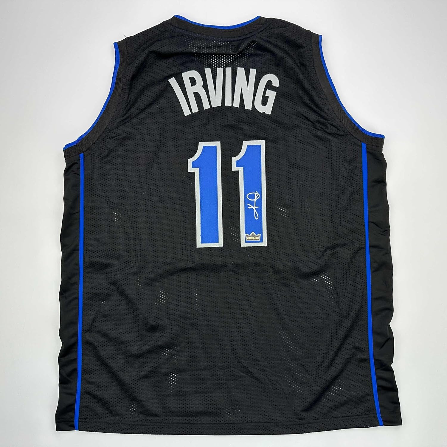 Facsimile Autographed Kyrie Irving Dallas Black Reprint Laser Auto Basketball Jersey Size Men's XL